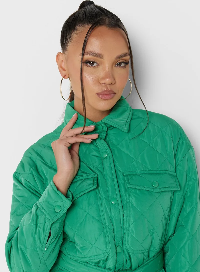 Ginger Belted Padded Coat