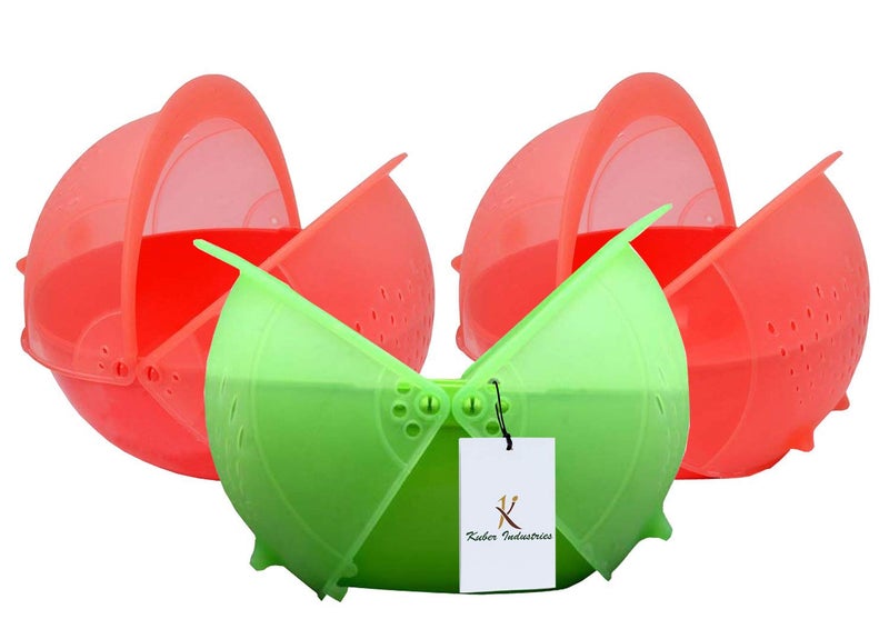 Kuber Industries 3 Piece Plastic Fruit Vegetable Washing Basket Set - Image 1