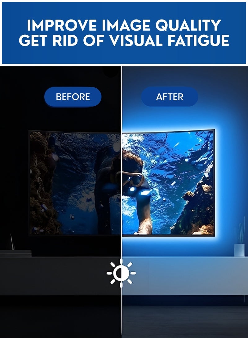 شريط إضاءة نيون LED بطول 5 متر، شريط إضاءة RGB مع مزامنة الموسيقى، تحكم عبر التطبيق والريموت – إضاءة منزلية ذكية، حبل نيون مرن للديكور المنزلي، غرفة الألعاب، غرفة النوم وإضاءة خلفية للتلفاز - Image 3