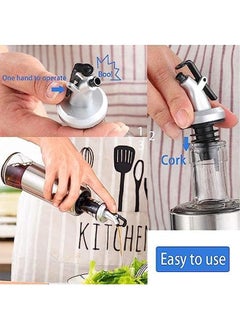 ECVV Olive Oil Spouts Oil Vinegar Bottle Stopper Spout Leakproof Nozzle Dispenser Wine Pourer Foroil Vinegar Olive Oil Salad Wine Etc 4 Pack  - Image 3