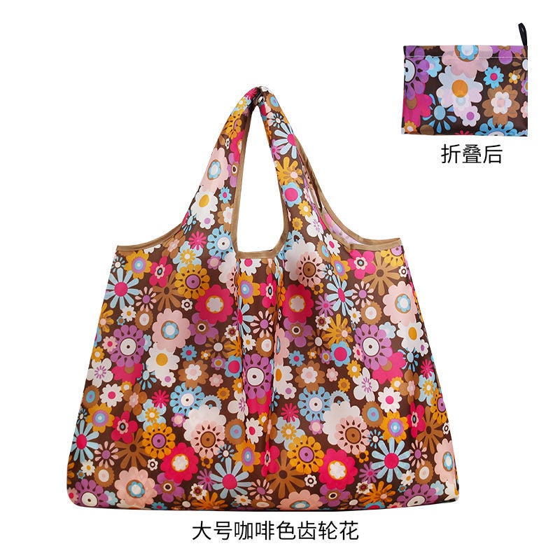 Foldable Supermarket Shopping Bag Waterproof Shopping Bag For Mommy Portable Environmental Bag Single Shoulder Handbag Outgoing Storage Bag - Image 1