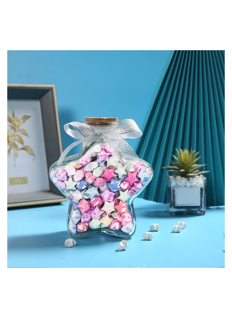 Generic - 3240 Sheets Origami Stars Paper Strips DIY Hand Crafts Heart Lucky Colorful Star 8 different styles Decoration Folding Paper for Arts Crafting Supplies, School Teaching, Heart B - Image 1