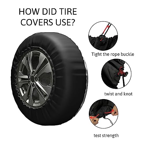 Gwomo Camper Spare Tire Cover Mountain Adventure Wheel Protectors Tyre Covers Weatherproof Wheel Covers Universal Fit for Trailer Rv SUV Truck Camper Travel Trailers 15" - Image 5