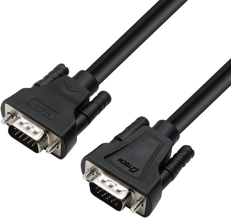 D-tech SVGA Computer Monitor VGA Cable Male to Male Supports 1080p High Resolution (1M), Black - Image 1