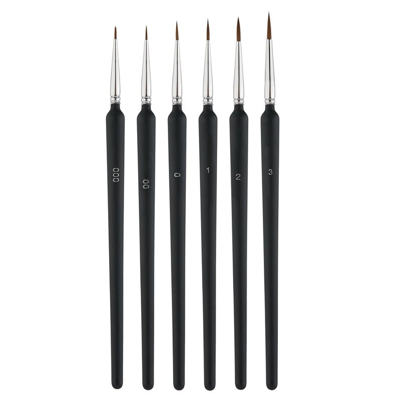 WebWares 6Pcs Paint Brushes Set Fine Detail Paint Brush Miniature Small Thin Painting Brushes Set with Ergonomic Handle - Suitable for Acrylic Painting, Watercoloring, Nail, Scale Model Painting - Image 1