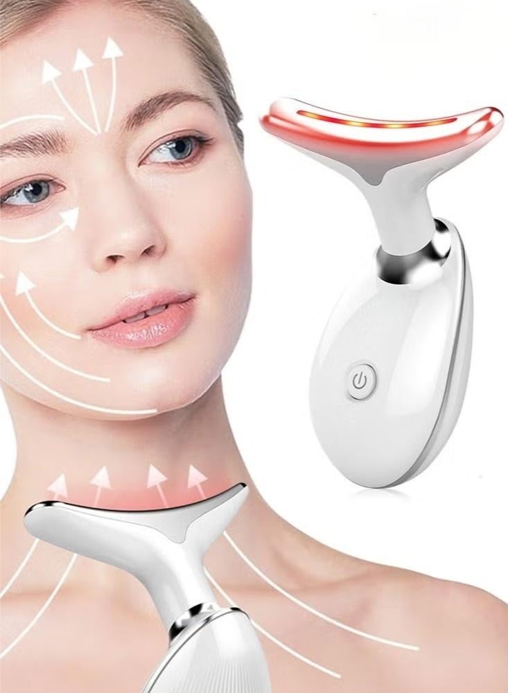 Loquat 7 modes facial massager anti-wrinkle beauty instrument, 45°CV neck face lift and firming facial beauty instrument, LED photon therapy anti-wrinkle double chin remover, firming and lifting EMS facial - Image 1