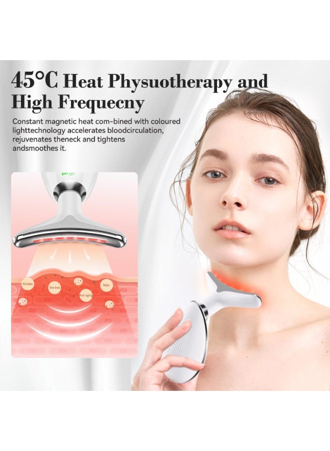 Loquat 7 modes facial massager anti-wrinkle beauty instrument, 45°CV neck face lift and firming facial beauty instrument, LED photon therapy anti-wrinkle double chin remover, firming and lifting EMS facial - Image 3