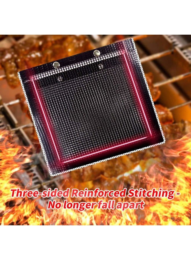 YBB 2 Pcs BBQ Grill Mesh Bag with 2 Pcs Silicone Brush, Non-Stick Large BBQ Baked Grilling PTFE Bag Heat-Resistant Reusable Easy to Clean Mesh Backing Bag for Outdoor Picnic Cooking Barbecue - Image 3