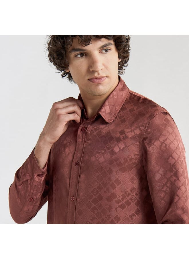 FAV Textured Shirt with Long Sleeves  - Image 4