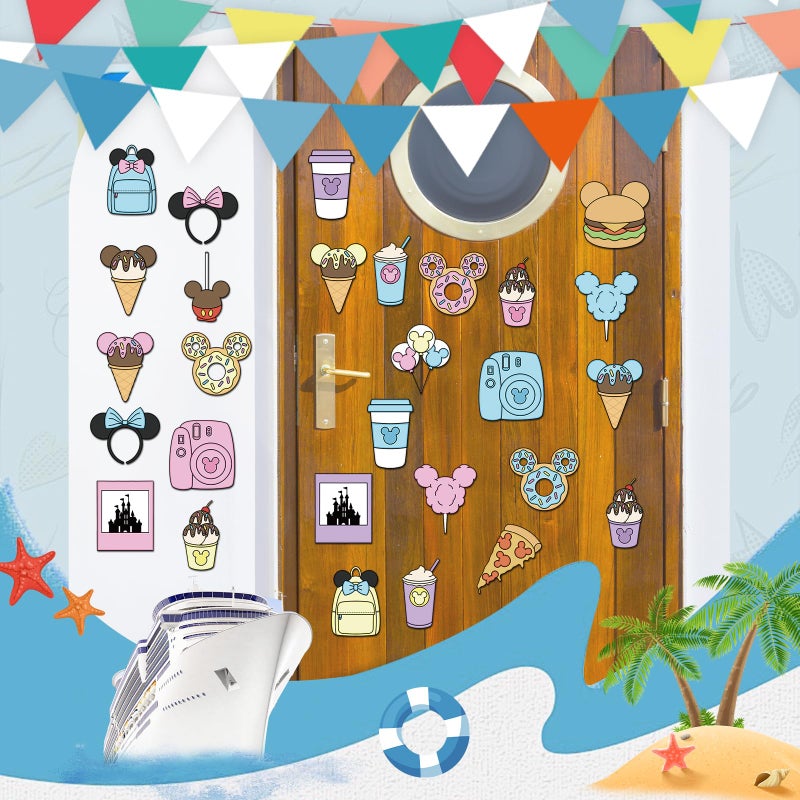 RiVolTa Mouse Cruise Door Magnets - 30 Pcs Cute Ship Decorations Magnetic Funny Ice Cream Snacks Cabin Anchor Stickers Cartoon Animal Decals Stateroom Accessories for Holiday Carnival Party Car Decor - Image 4