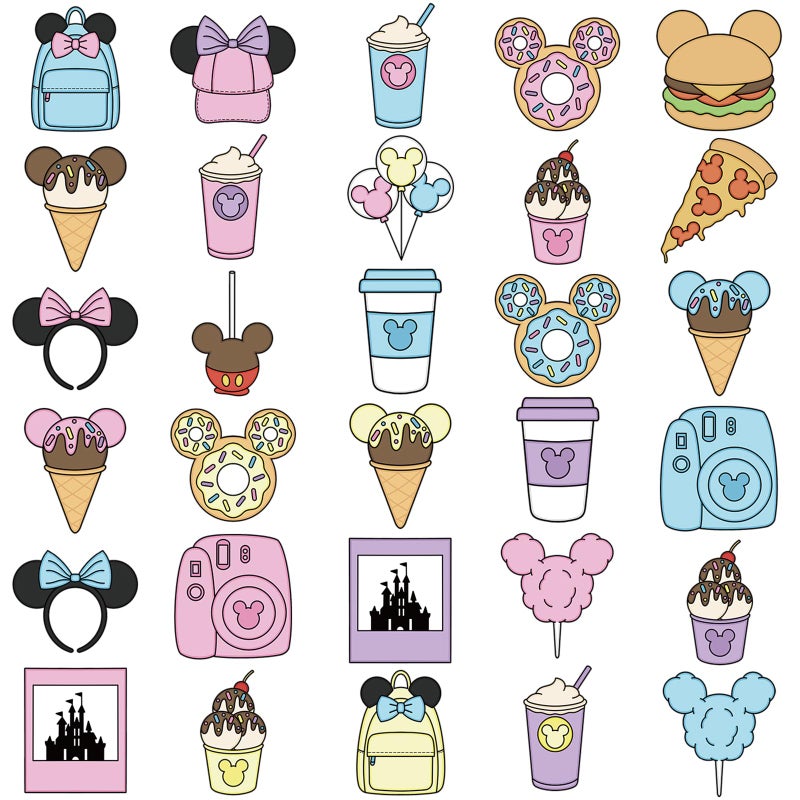 RiVolTa Mouse Cruise Door Magnets - 30 Pcs Cute Ship Decorations Magnetic Funny Ice Cream Snacks Cabin Anchor Stickers Cartoon Animal Decals Stateroom Accessories for Holiday Carnival Party Car Decor - Image 1
