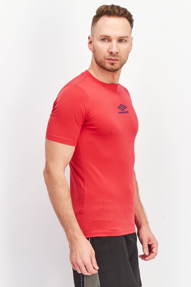 umbro Men Sportswear Fit Short Sleeve Training T shirt, Red - Image 4