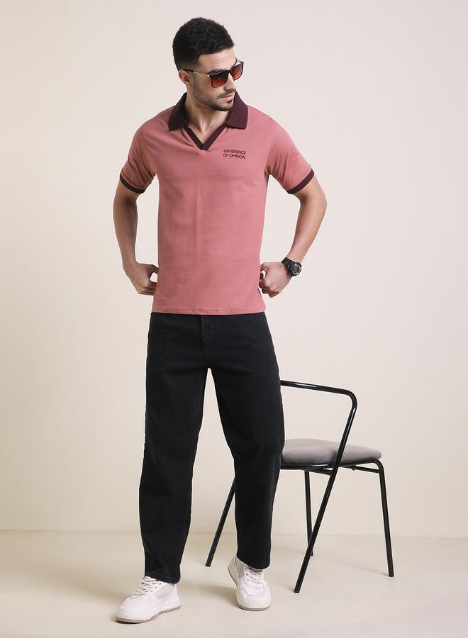 Difference of Opinion Men Relaxed Fit Embroidery Open Collar Polo - Image 4