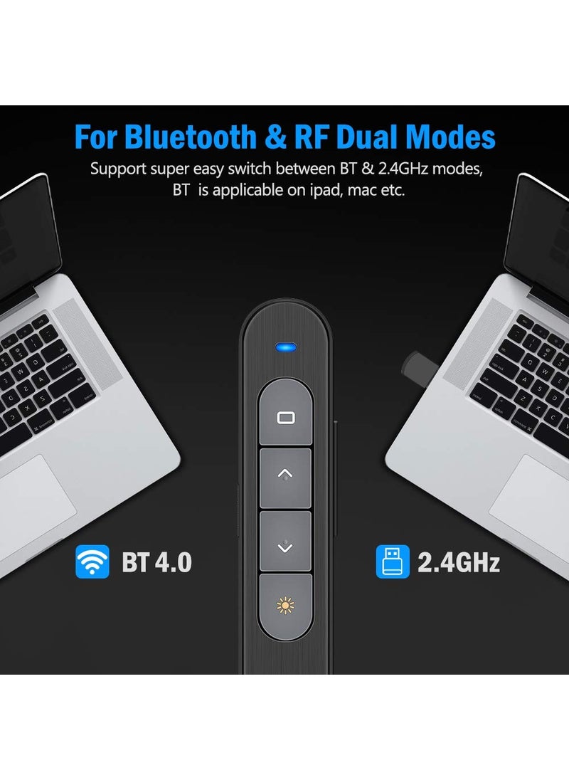 DinoFire DinoFire for Bluetooth Presentation Remote Powerpint Clicker USB Rechargeable RF 2.4 GHz Dual Modes Wireless Presenter Presentation Clicker Slide Advancer for Mac/Keynote/PC/PPT 11  - Image 2