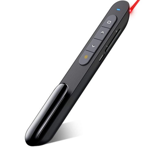 DinoFire for Bluetooth Presentation Remote Powerpint Clicker USB Rechargeable RF 2.4 GHz Dual Modes Wireless Presenter Presentation Clicker Slide Advancer for Mac/Keynote/PC/PPT 11