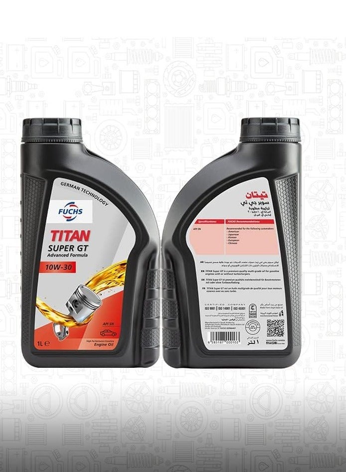 VOXX Fuchs Titan SUPER GT 10W-30 Engine Oil - Advanced German Formula for Superior Protection and Performance / Carton (12 Packs * 1 Liter) - Image 2
