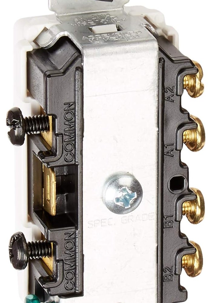 Leviton 5643-W 15 Amp Decora Style 3-Way AC Combination Switch, Commercial Grade, White - Image 3