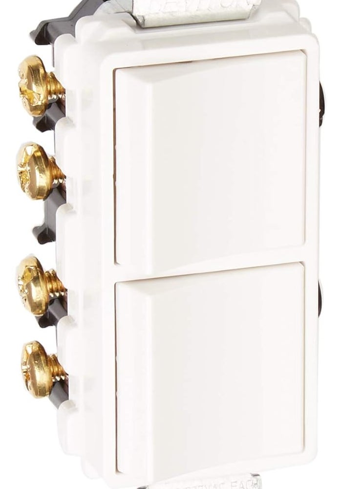 Leviton 5643-W 15 Amp Decora Style 3-Way AC Combination Switch, Commercial Grade, White - Image 1