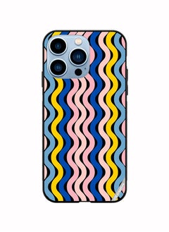 Protective Case Cover For Apple iPhone 14 Pro Retro Vintage Waves Groove Design Multicolour