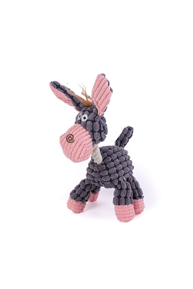 erorex pink Hot new arrival pet cat dog sound toy cotton rope creative donkey plush bite training interacti