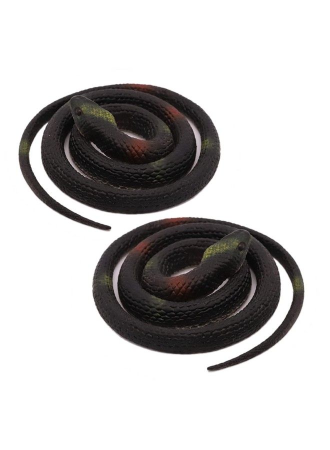 Homdipoo Realistic Fake Rubber Toy Snake Black Fake Snakes That Look Real Prank Stuff Cobra Snake 27 Inch Long (Black) - Image 1