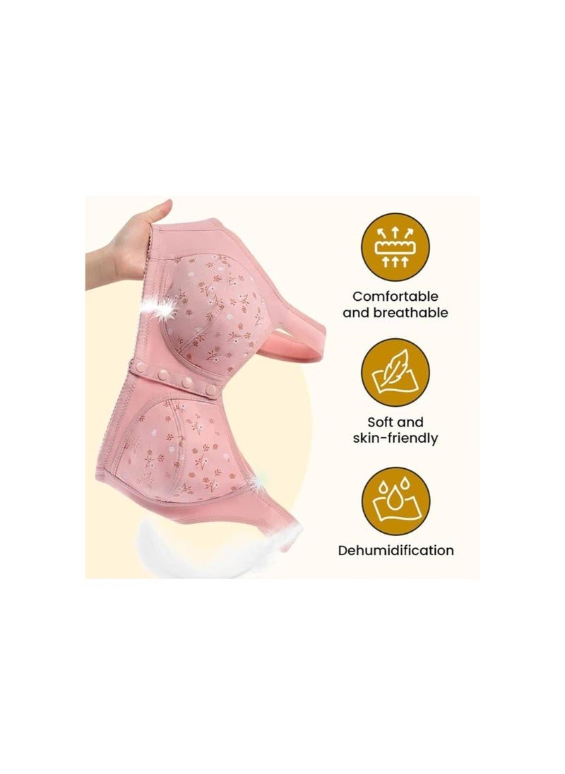 Daisy Bra,Lisa Charm Bras Front Snaps Seniors,Plus Size Full Coverage Closure Comfortable Push Up Sports Bras