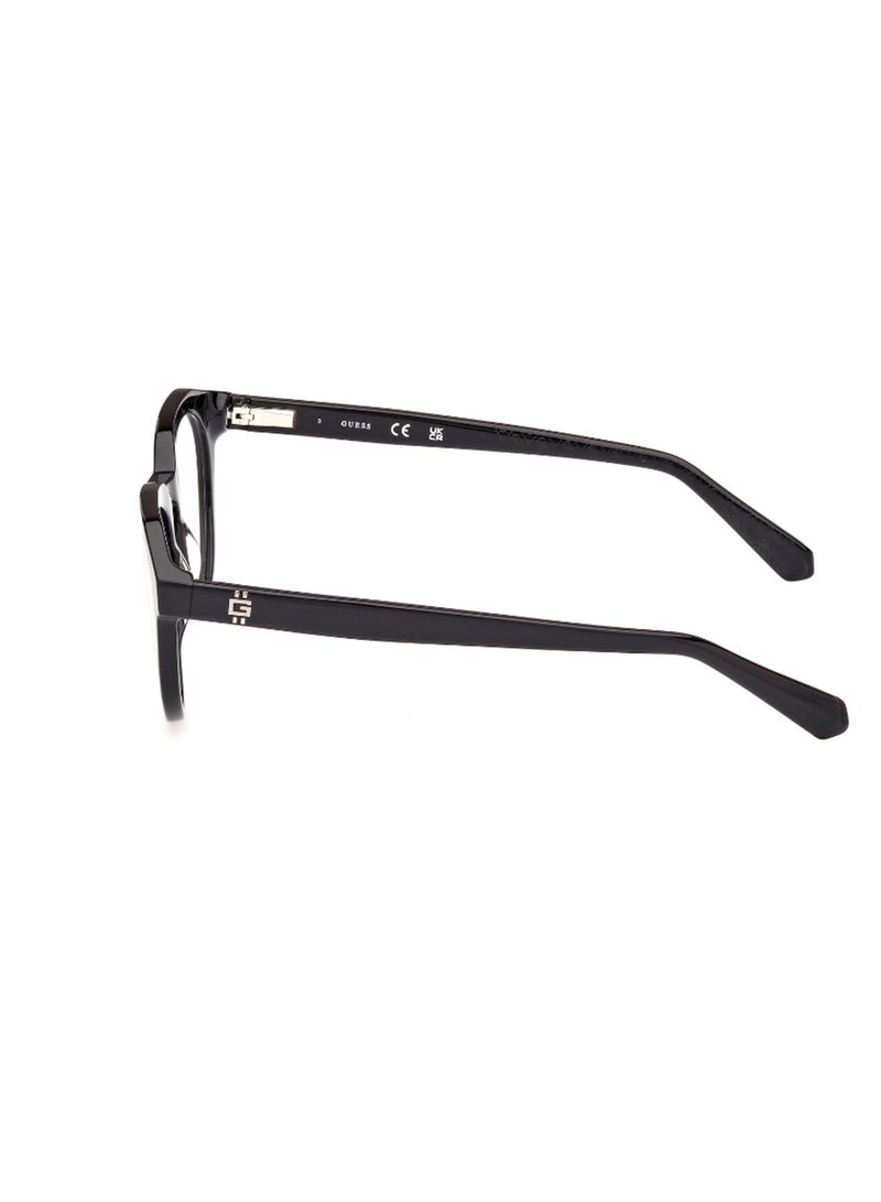 GUESS Men's Round Shape Eyeglass Frames - GU5013400149 - Lens Size: 49 Mm - Shiny Black - Image 2