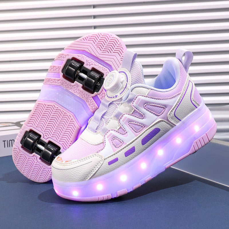 Expandable Roller Shoes, Student Version, Four-Wheel, Stylish, for Girls and Children, Suitable for Commuting to School, with Light-Up Wheels - Image 4