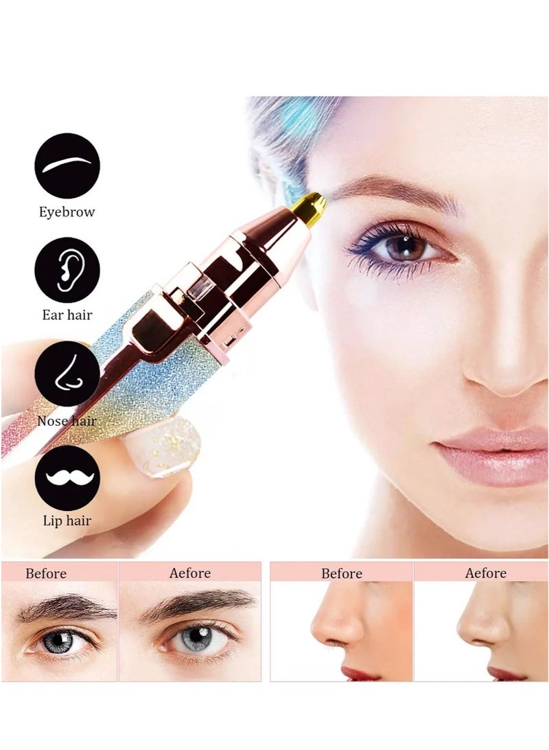 ماركة غير محددة 2 في 1 مزيل القطع الحواجب القابلة لإعادة الشحن ومزيل شعر الوجه للنساء وحفا الحواجب وإزالة الشعر غير المؤلم  - Image 3