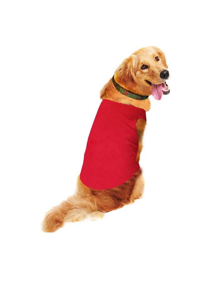 Sage Square Comfort Cotton Dog T-Shirt, Sleeveless Vest For Dog Clothes, Puppy Tank Top Fashion Apparel (Red) (Medium) (16Inche)  - Image 1