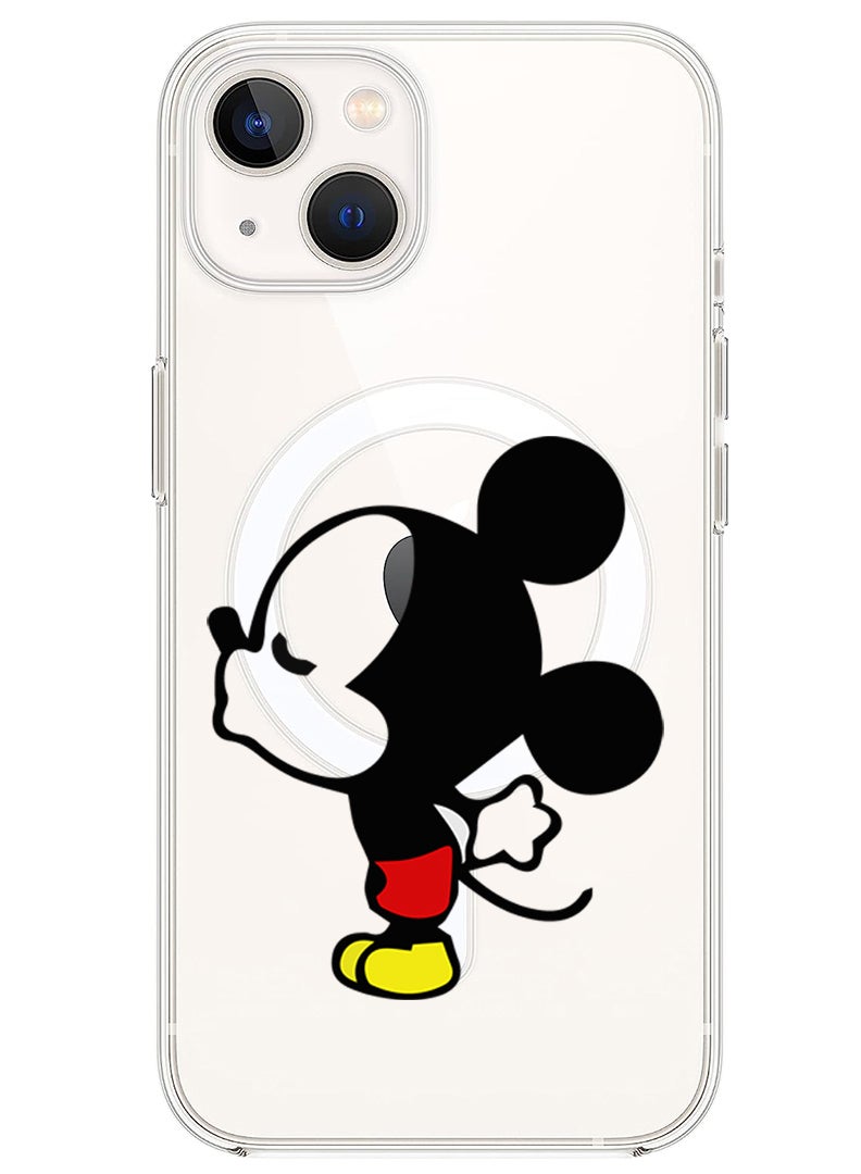 Theodor Magnetic Case for iPhone 13 6.1-inch Compatible with MagSafe Wireless Charging, Shockproof Phone Bumper Cover Mickey Kissing - Image 1
