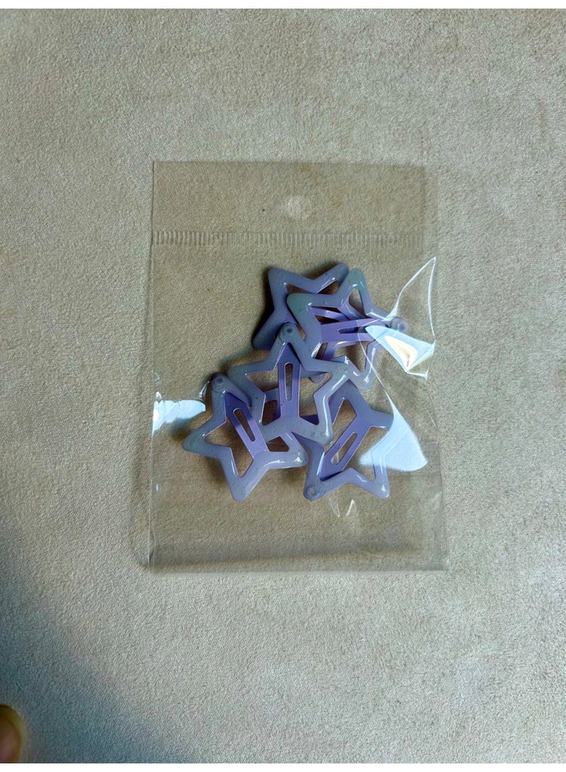Star Hair Glow-in-the-dark Clips for Girls, 6 Pcs No Slip star Metal fashion Hair Snap Clips Barrettes for Kids Teens Women - Image 3