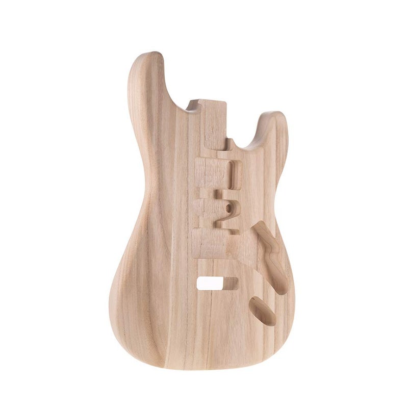 Btuty ST01TM Unfinished Handcrafted Guitar Body Candlenut Wood Electric Guitar Body Guitar Barrel Replacement Parts