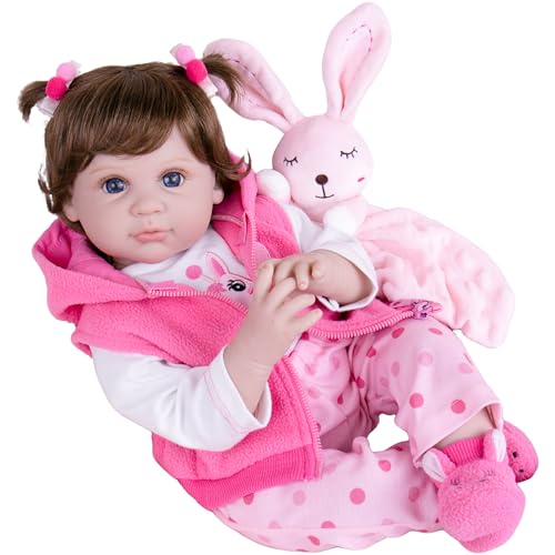 Milidool Lifelike Reborn Baby Dolls Girl 22 inch Realistic Silicone Baby Doll Weighted Soft Body Baby Doll Real Life Baby Dolls with Accessories for 3 Year Old Girls Gifts Pretend Play Collection - Image 1