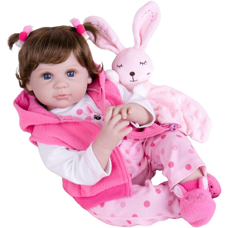 Milidool Lifelike Reborn Baby Dolls Girl 22 inch Realistic Silicone Baby Doll Weighted Soft Body Baby Doll Real Life Baby Dolls with Accessories for 3 Year Old Girls Gifts Pretend Play Collection - Image 2