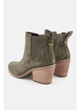 TOMS Women Everly Slip On Ankle Boots, Dark Olive  - Image 2