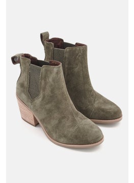 TOMS Women Everly Slip On Ankle Boots, Dark Olive  - Image 1