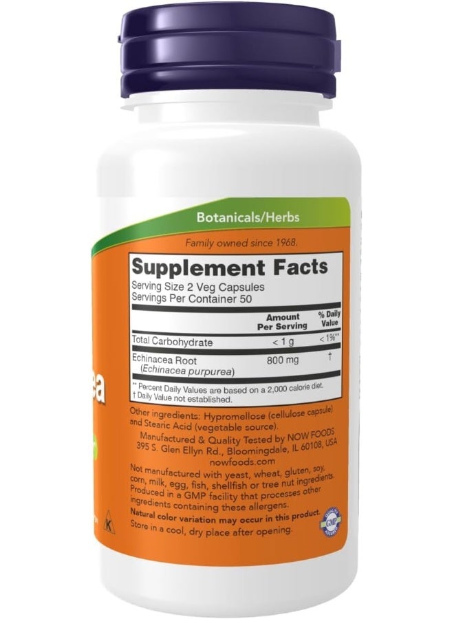 now Foods Echinacea (Purpurea Root) 400 Mg. 100 Capsules - Image 2