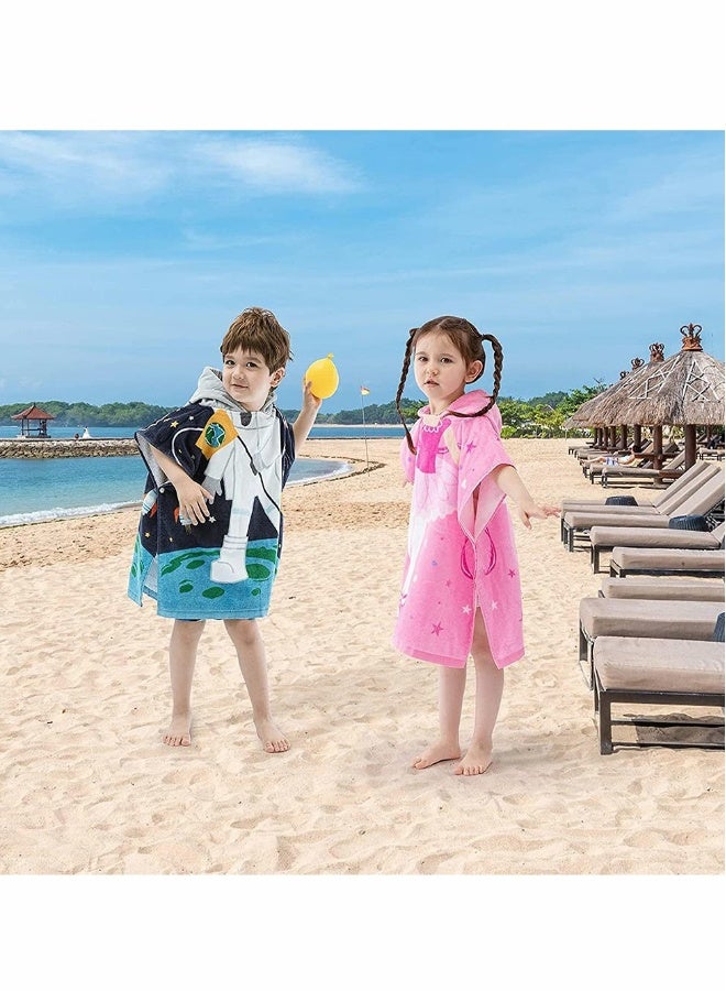 Hooded Towel for Babys Toddlers, 12 Months to 5 Years, Cotton Wrap, Super Soft Absorbent Cotton, Multi Use for Kids Bath Pool Beach Swim Bathroom Child Cover ups, Astronaut Theme - Image 3