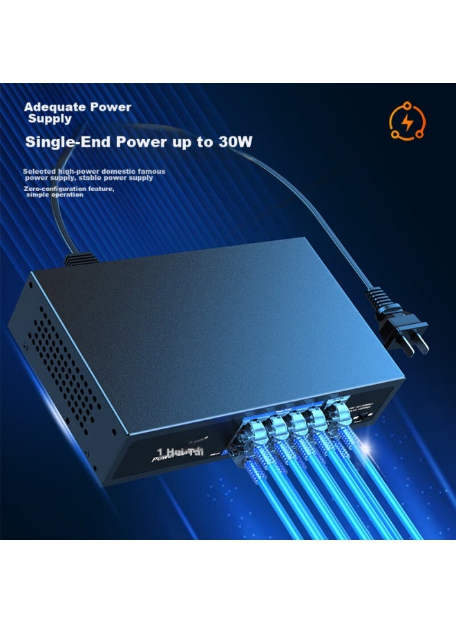 Smart Valley Huigu, 100mbps 10-port Poe Switch, 8 Gigabit Poe + 2 Gigabit Ports, Surveillance Camera Ap Network Cable Power Switch Splitter, Hg-2010fp - Image 3