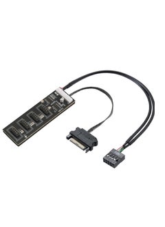 Excefore 9Pin USB Header Splitter, with SATA Power Cable, 4 Internal USB 2.0 Ports, USB Header Extension Cable, USB 2.0 Splitter Connector, Adapter Port Multiplier for CPU Fans, RGB Lights, WiFi Receiver  - Image 1