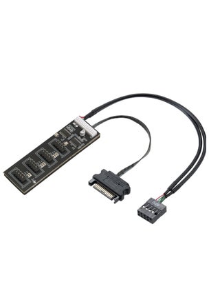 موصل USB بواجهة 9 دبابيس، مع كابل طاقة SATA، 4 منافذ USB 2.0 داخلية، كابل تمديد واجهة USB، موصل جزئي USB 2.0، محول مضاعف المنافذ لمراوح CPU، أضواء RGB، مستقبل WiFi - pzsku/Z5ADC63A37E94AB763A8BZ/45/_/1706856560/cc4f40c0-e86d-421e-bce9-9f28f49c57bd