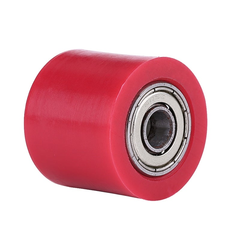 Red Chain Roller Tensioner Pulley Wheel Guide Universal for Motorcycle Dirt Bike - Sturdy Hard Rubber Iron Sprocket Replacement - Waterproof and Easy Installation - Image 1