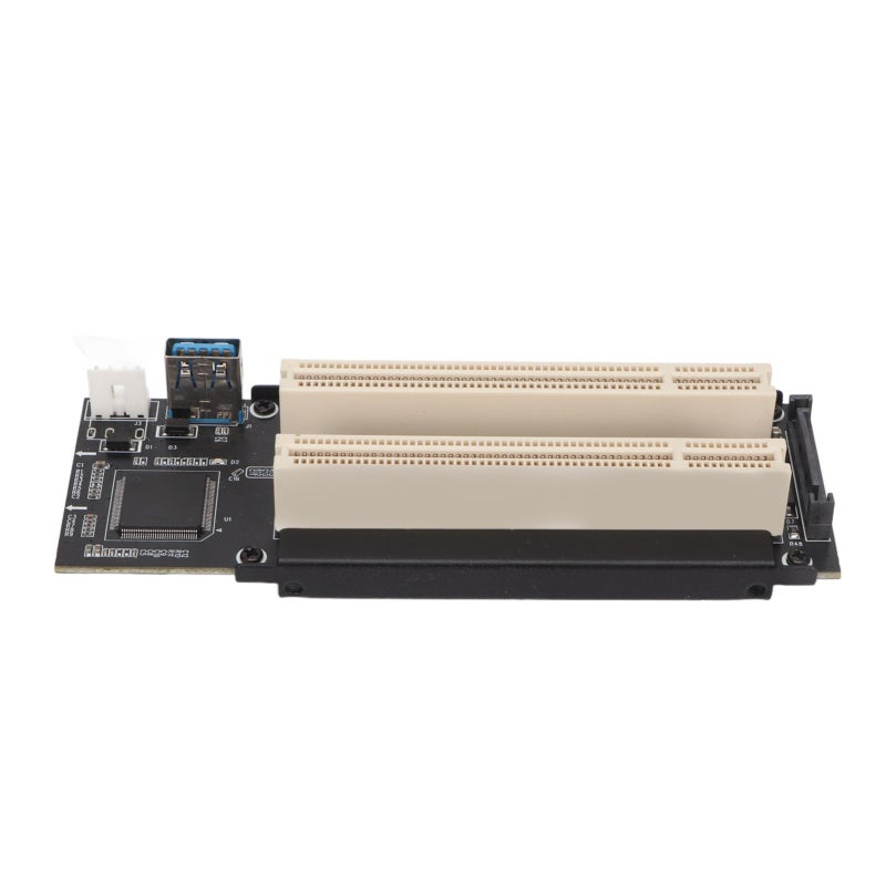 بطاقة محول PCIe إلى منفذي PCI مع مزود طاقة SATA - محول توسعة PCI E جاهز للتوصيل والتشغيل مع مؤشر LED أزرق لأجهزة الكمبيوتر المكتبية - Image 5