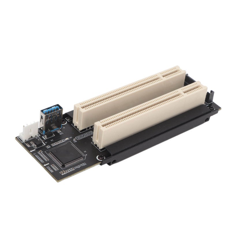 بطاقة محول PCIe إلى منفذي PCI مع مزود طاقة SATA - محول توسعة PCI E جاهز للتوصيل والتشغيل مع مؤشر LED أزرق لأجهزة الكمبيوتر المكتبية - Image 1