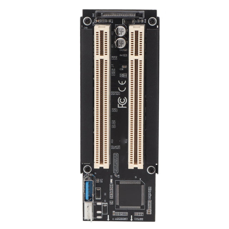 بطاقة محول PCIe إلى منفذي PCI مع مزود طاقة SATA - محول توسعة PCI E جاهز للتوصيل والتشغيل مع مؤشر LED أزرق لأجهزة الكمبيوتر المكتبية - Image 3