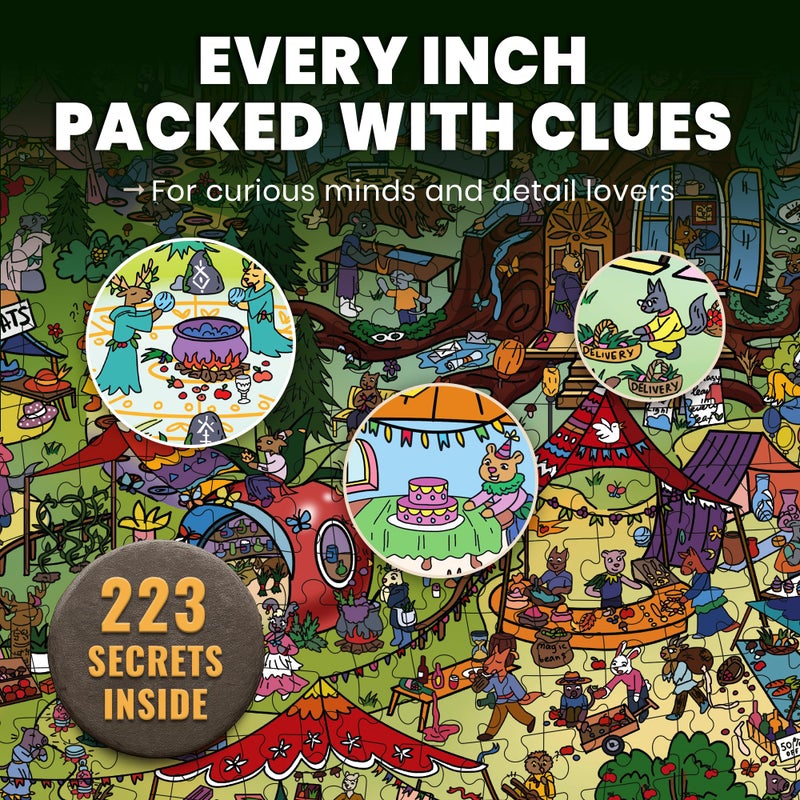 QUOKKA 1000 Piece Puzzle for Adults â€“ 223 Hidden Secrets, Engaging Audio Story, Snap-Tight Thick Pieces â€“ Collect All Four Adult Puzzles in Series to Build One Epic Mystery Realm (Twigtail Kingdom) - Image 3