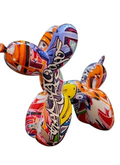 KASTWAVE Balloon Dog, Mini Standing Colorful Balloon Dog Statue, Resin Creative Cute Animal Craft for Home Bedroom Living Room and Office Decoration  - Image 1
