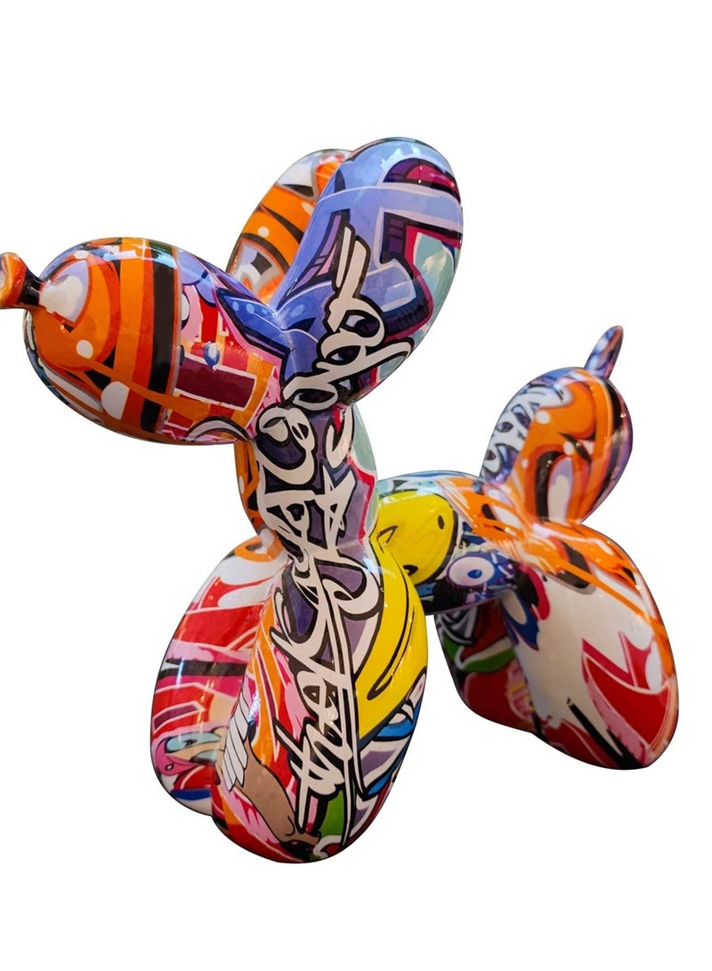 KASTWAVE Balloon Dog, Mini Standing Colorful Balloon Dog Statue, Resin Creative Cute Animal Craft for Home Bedroom Living Room and Office Decoration  - Image 1