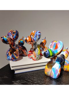 KASTWAVE Balloon Dog, Mini Standing Colorful Balloon Dog Statue, Resin Creative Cute Animal Craft for Home Bedroom Living Room and Office Decoration  - Image 2